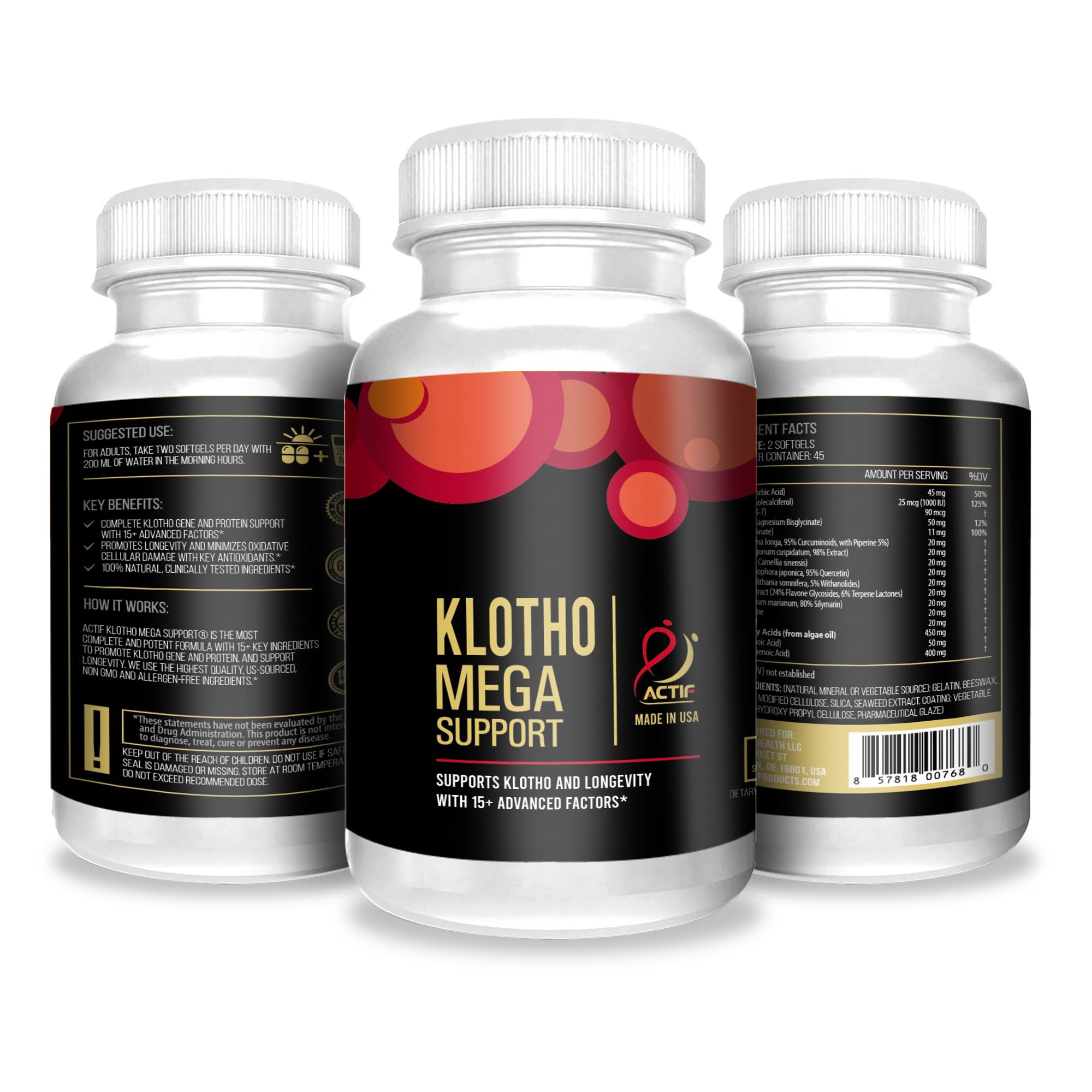 ACTIF Klotho Supplement ingredients list