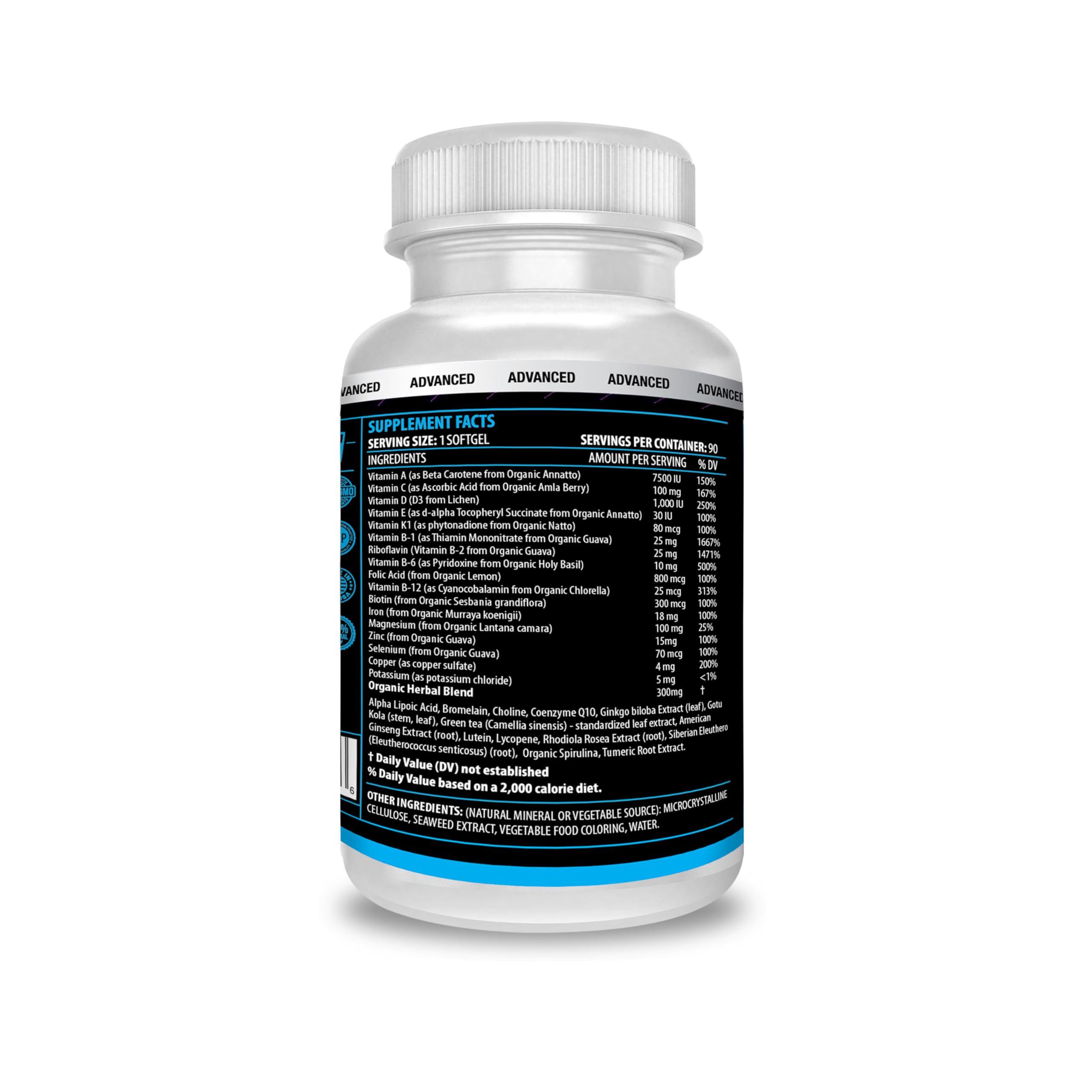 ACTIF Men's Multivitamin capsules on a wooden surface