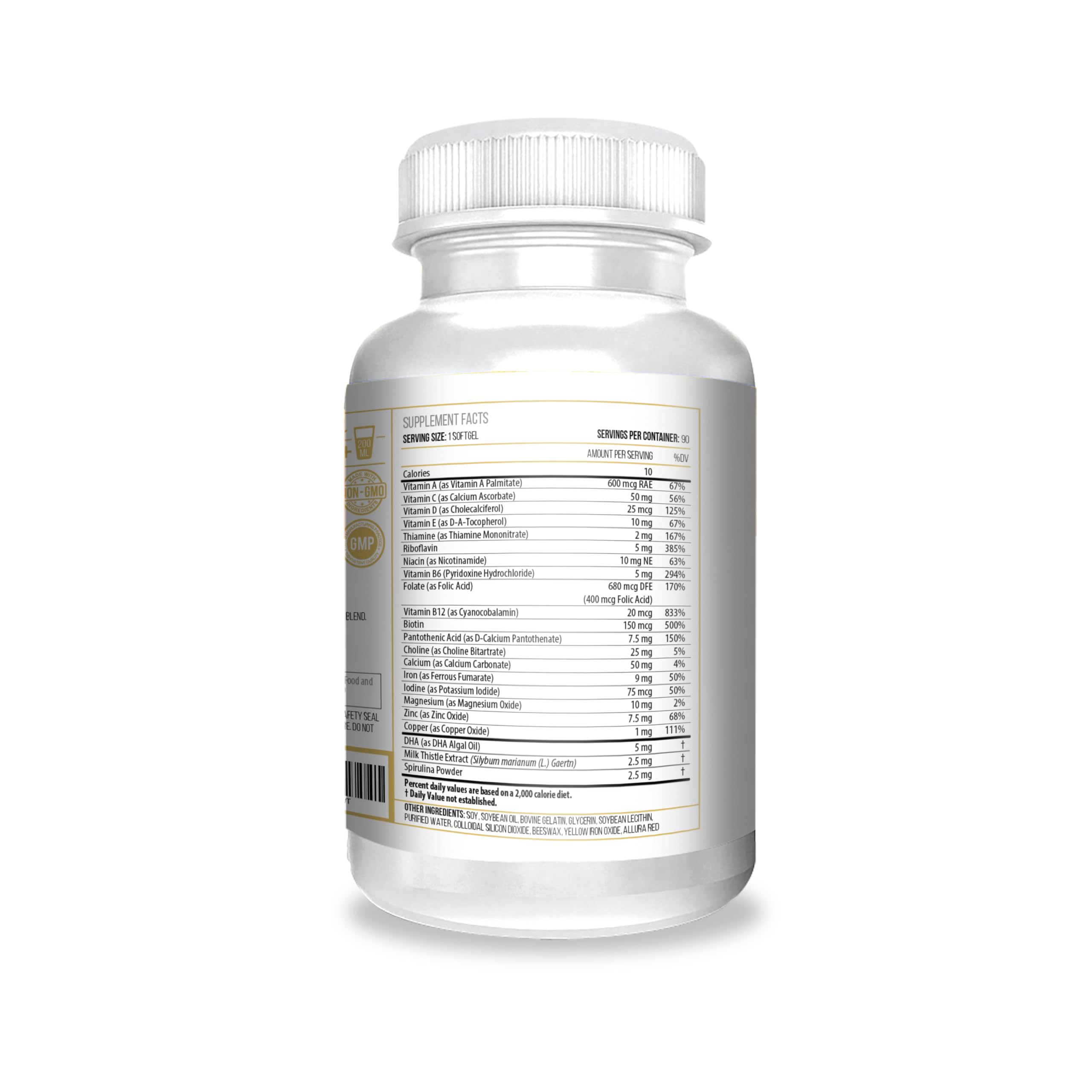 ACTIF Postnatal Vitamins side view showing capsule details