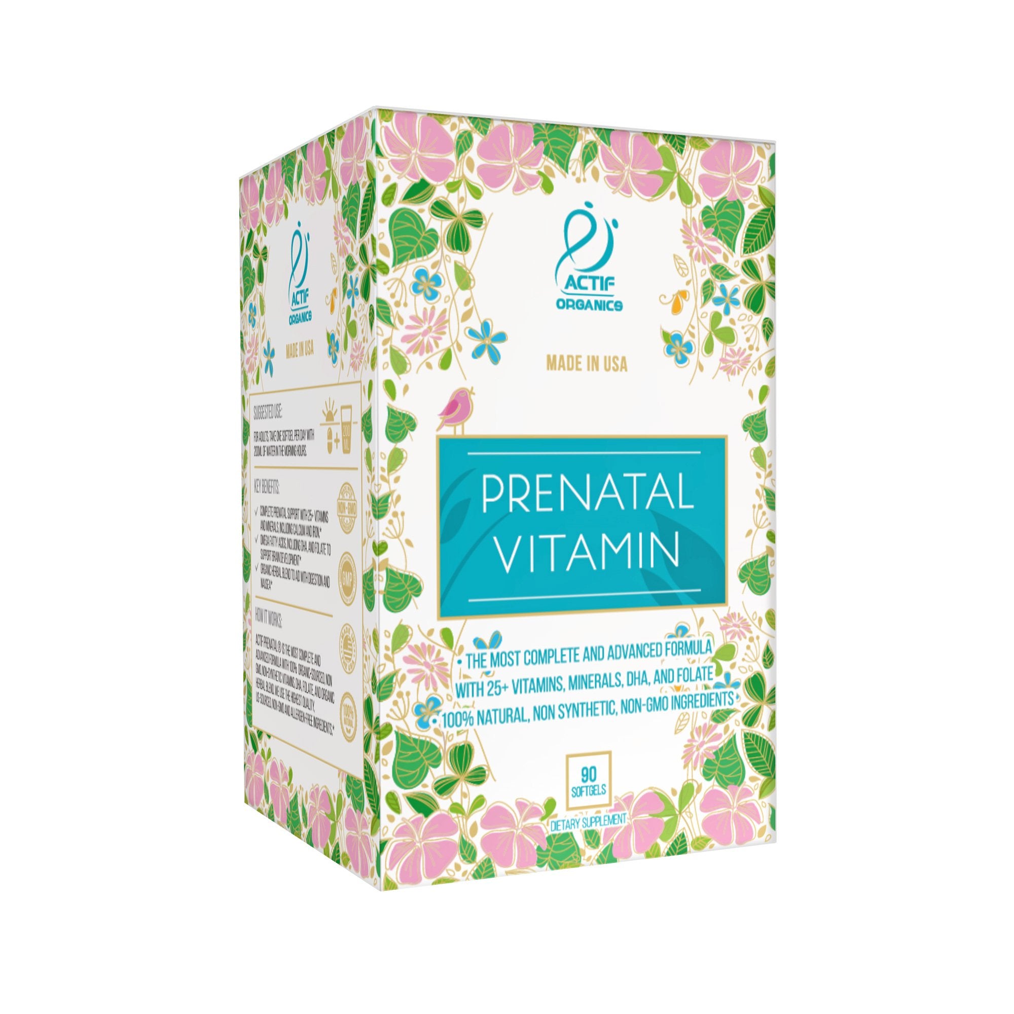 ACTIF Prenatal Vitamins 85g ingredient list