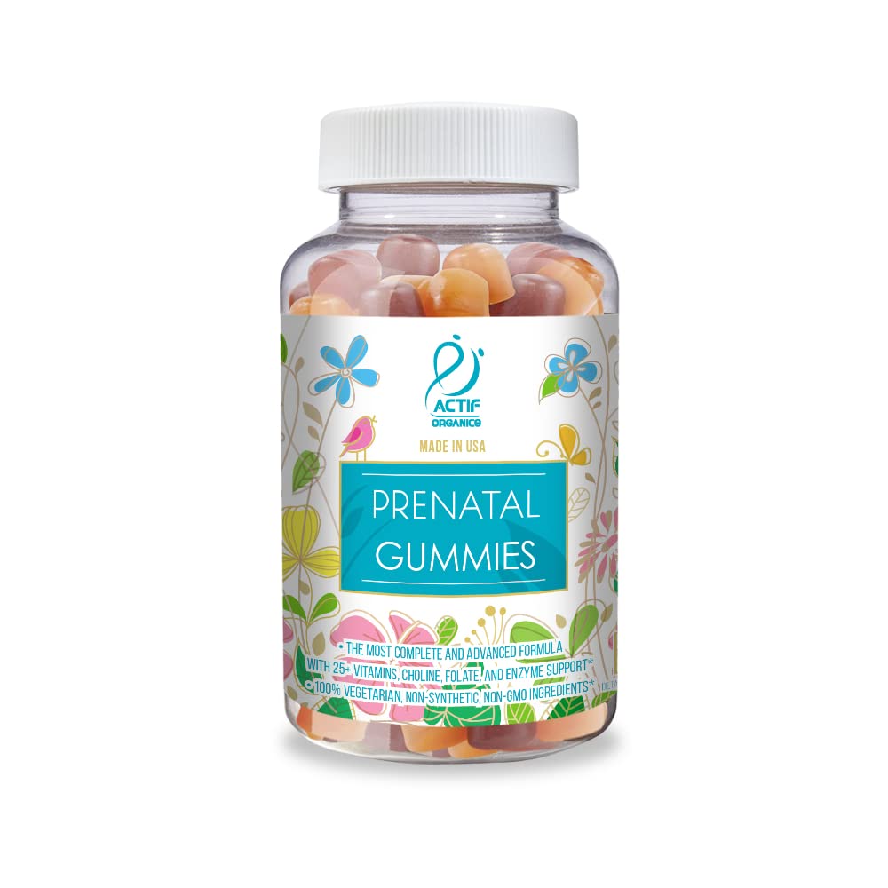 ACTIF Vegetarian Prenatal Gummy bottle front view