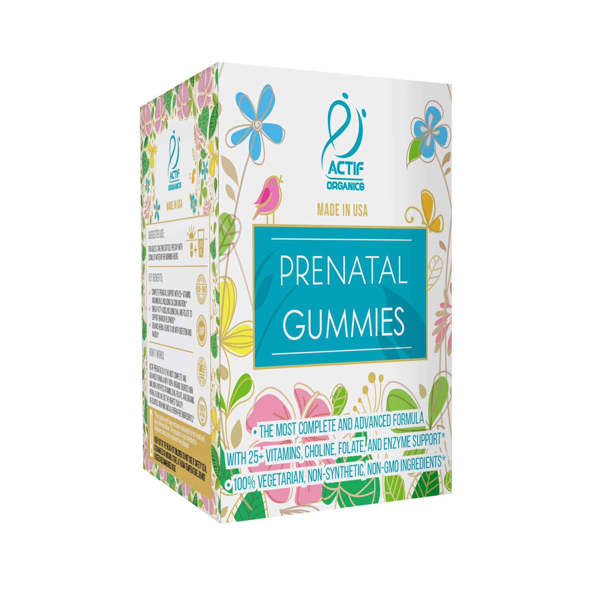 ACTIF Vegetarian Prenatal Gummy ingredients list