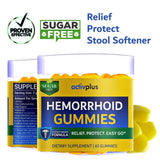 ACTIV PLUS Hemorrhoid Relief Gummies on a wooden table