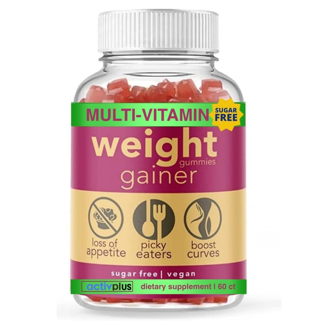 ACTIV PLUS Strawberry Gummies front view packaging