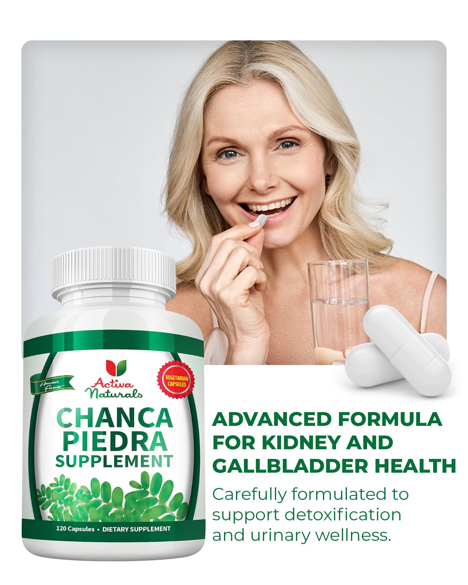 Activa Naturals Kidney & Gallbladder Support Capsules in a lifestyle setting