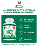 Activa Naturals Kidney & Gallbladder Support Capsules with ingredients