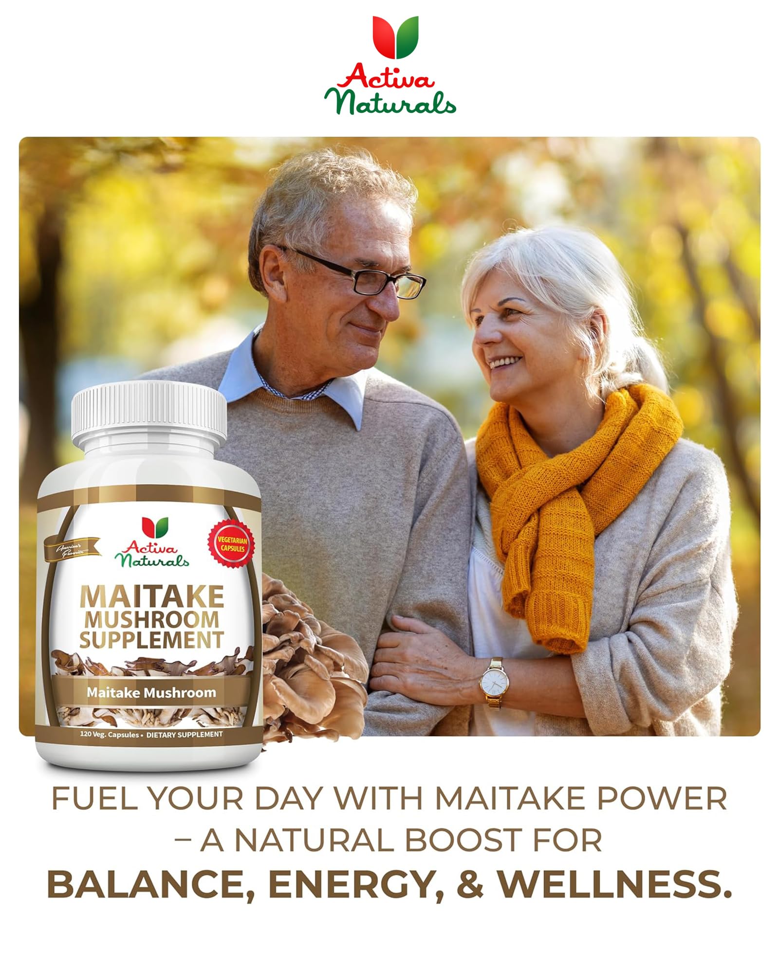 Activa Naturals Maitake Mushroom Capsules ingredients list close-up