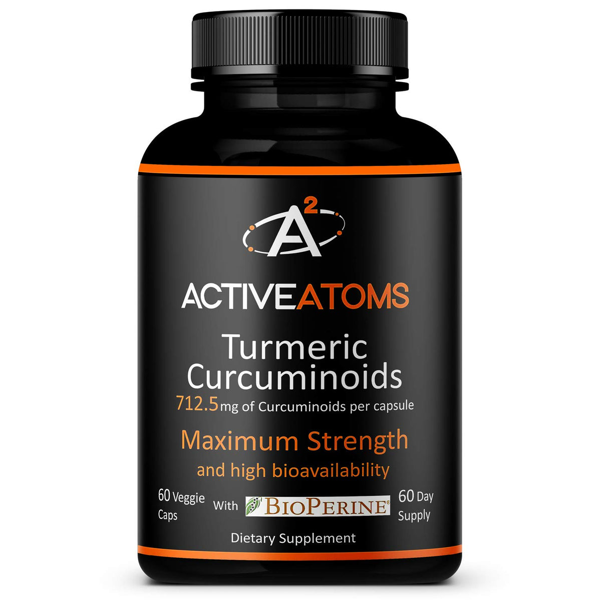 Active Atoms Turmeric Extract 750mg capsules front view