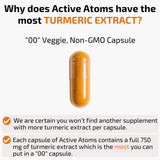 Active Atoms Turmeric Extract 750mg capsules side view