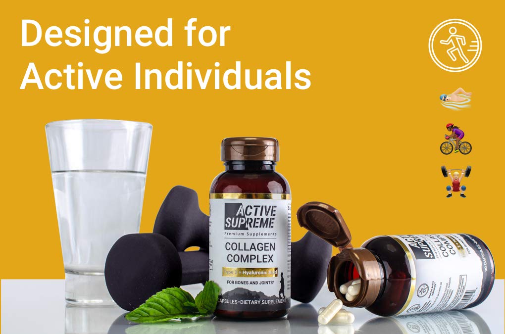 Active Collagen Type 2 Capsules side view showing label