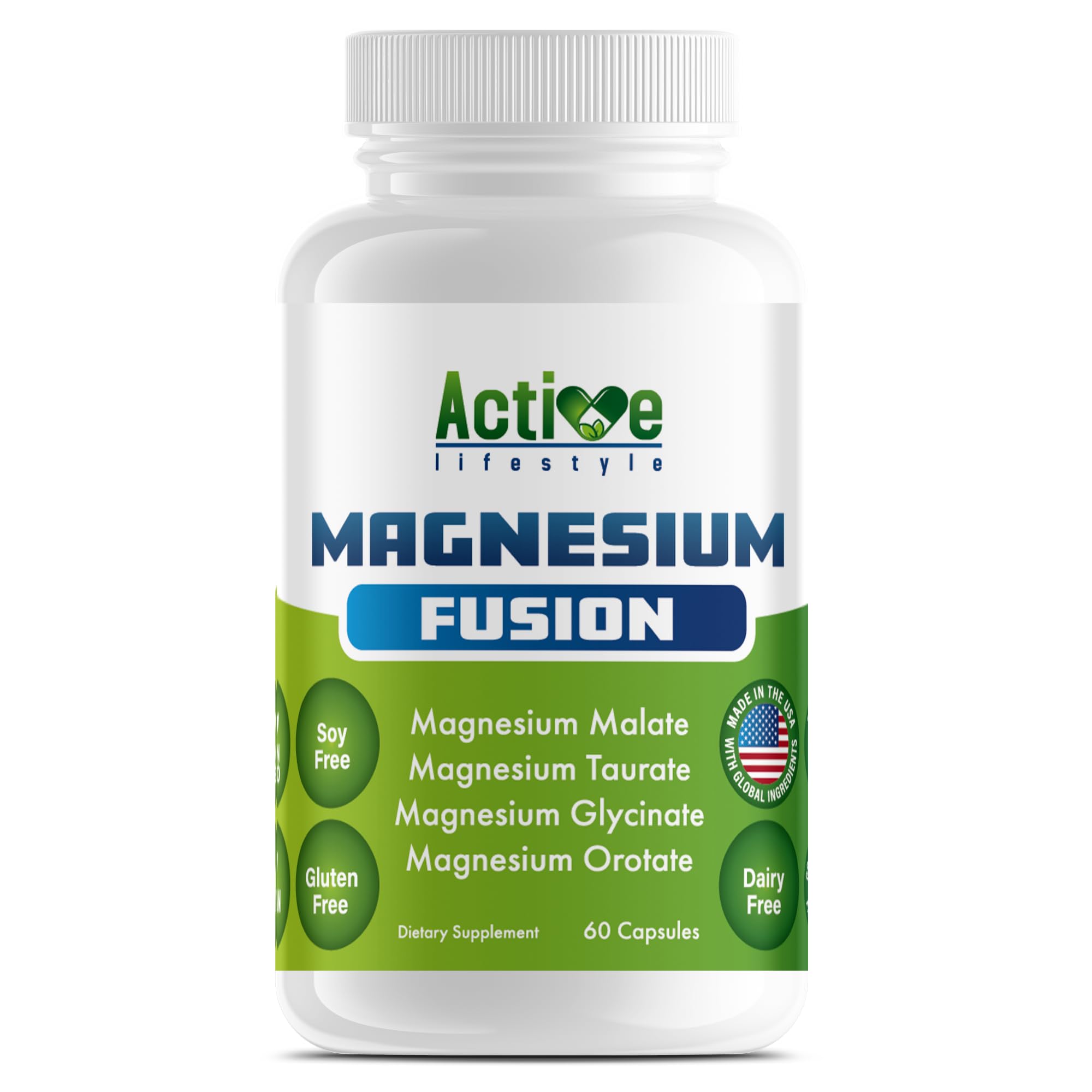 Active Lifestyle Magnesium Fusion 200mg 60 capsules front view