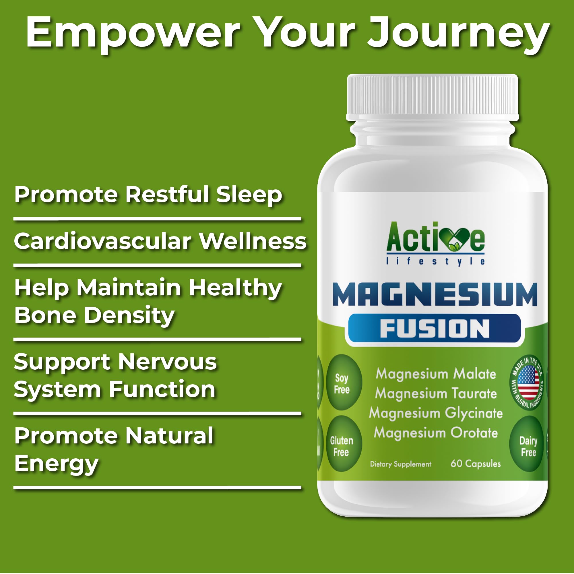 Active Lifestyle Magnesium Fusion 200mg capsules side view