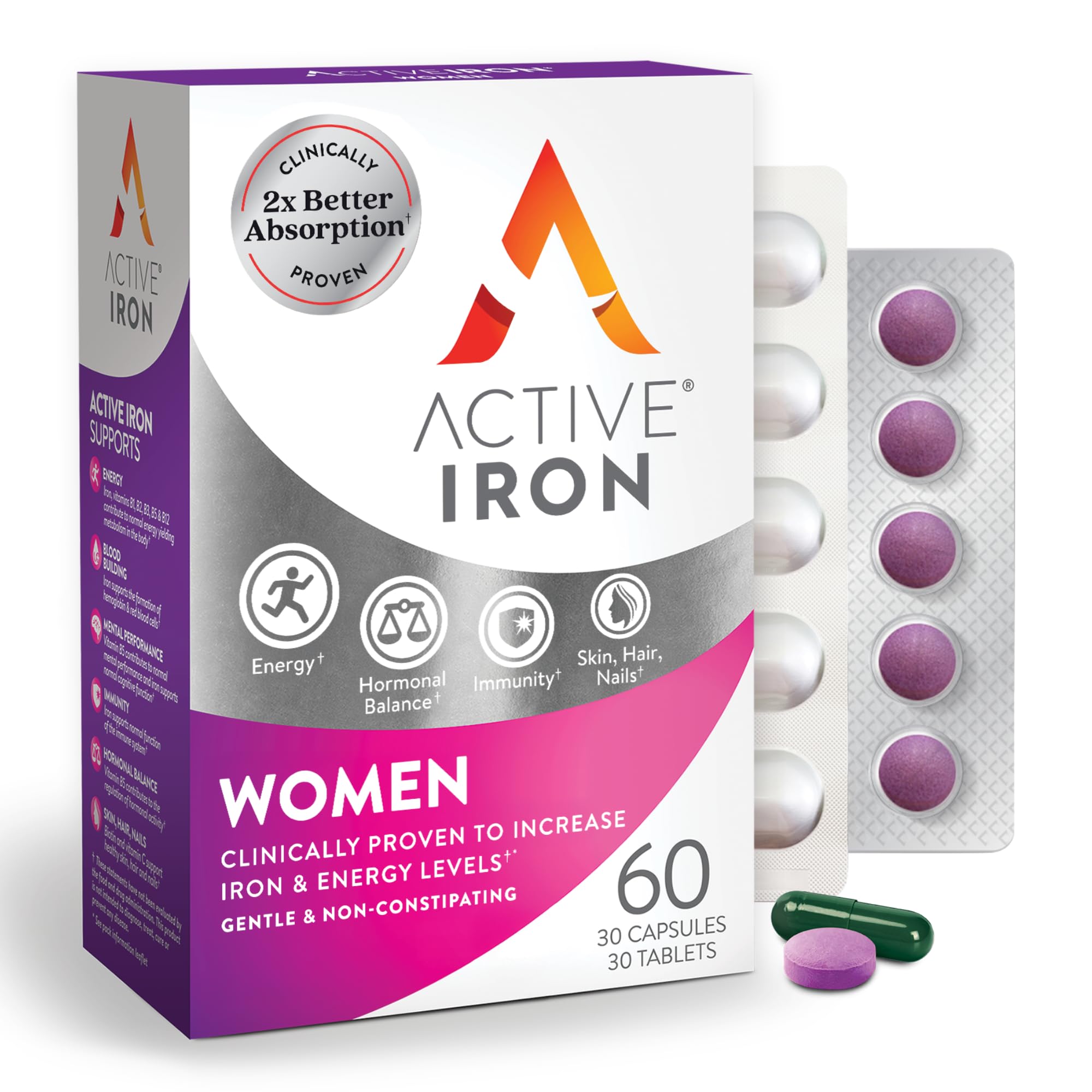 ACTIVEIRON Iron Supplement front view with capsule bottle