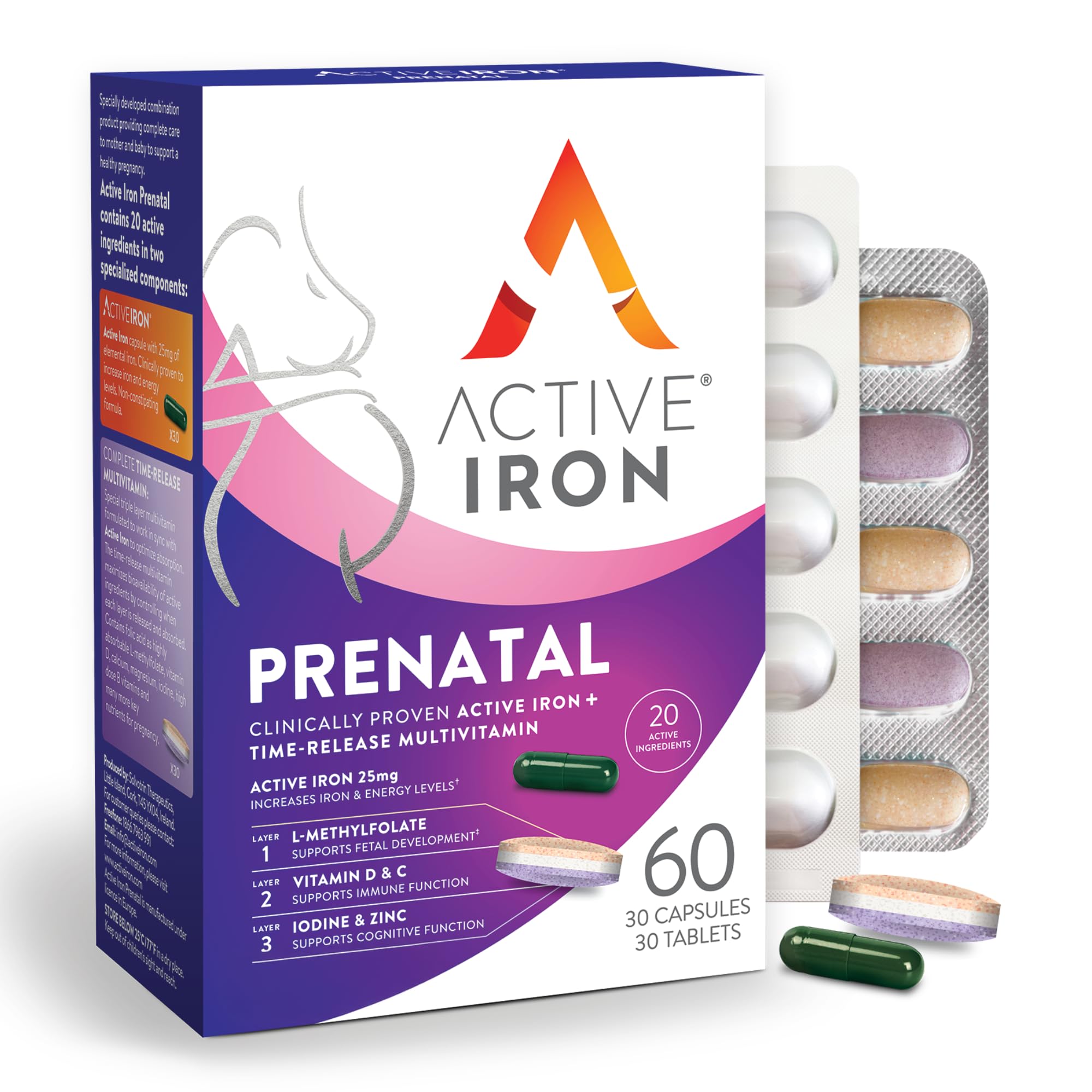 ACTIVEIRON Prenatal Iron & Multivitamin Support 80g front view