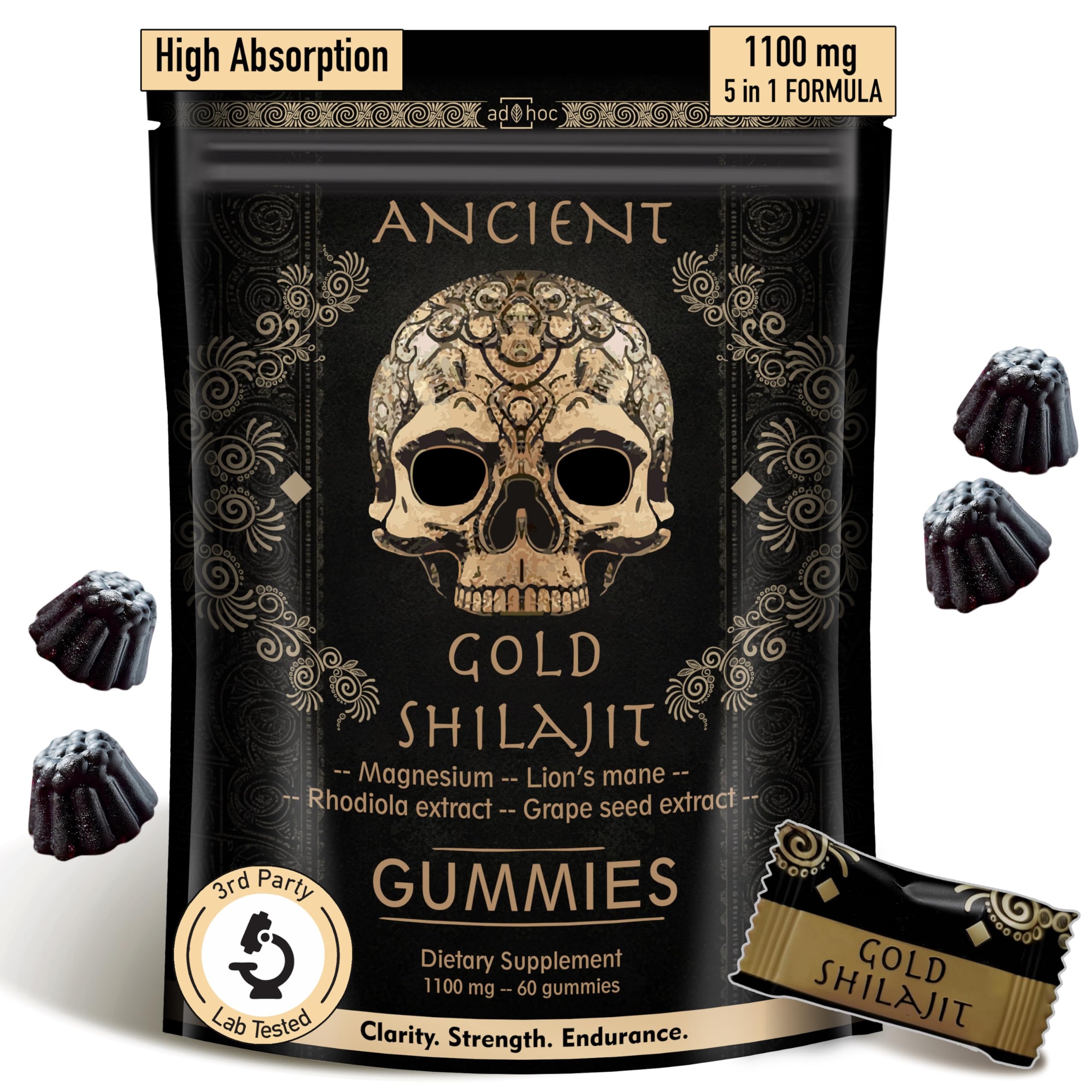 ad hoc Himalayan Shilajit Gummies 1100mg front view