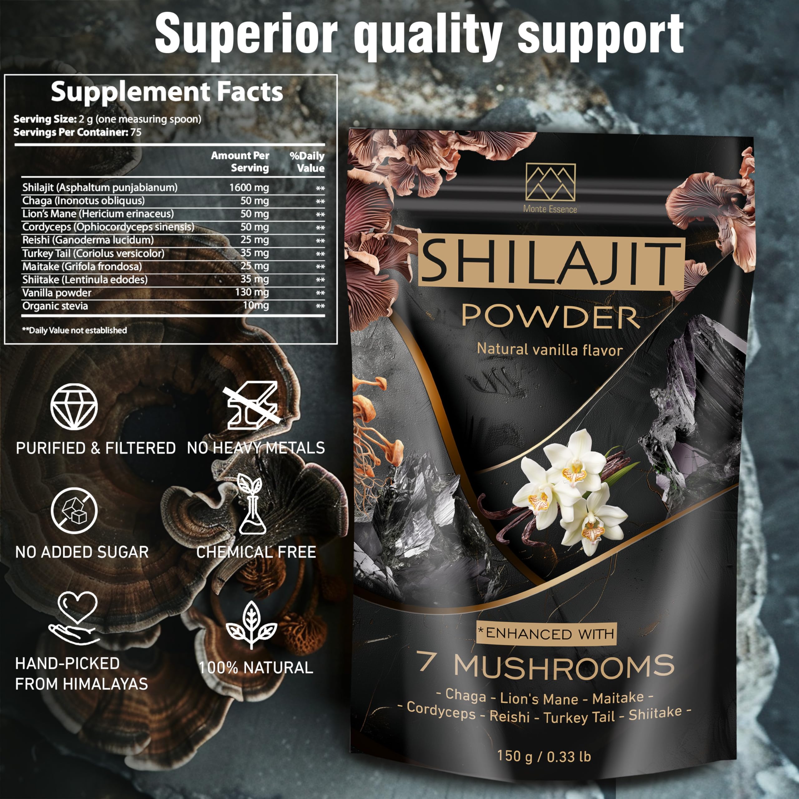 ad hoc Shilajit Powder 50g close-up of powder texture