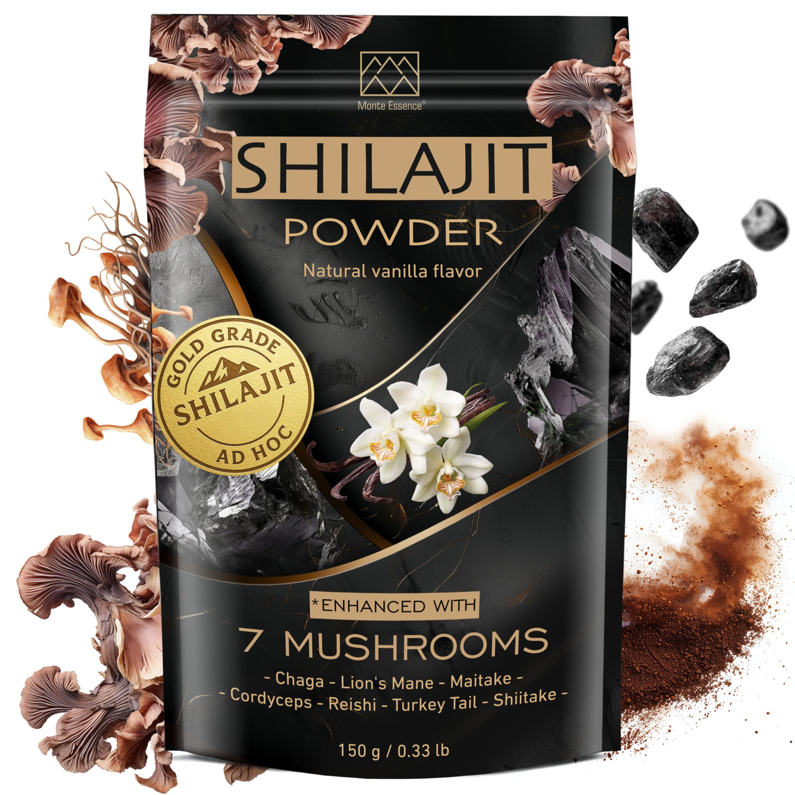 ad hoc Shilajit Powder 50g front view with packaging