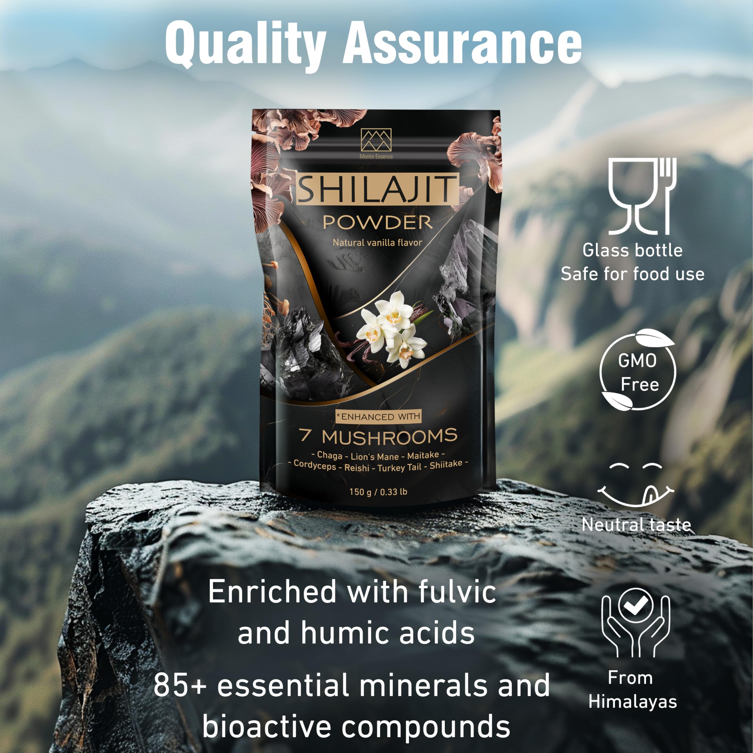 ad hoc Shilajit Powder 50g with mushrooms and vanilla