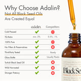 Adalin Black Seed Oil 500ml pouring into a spoon