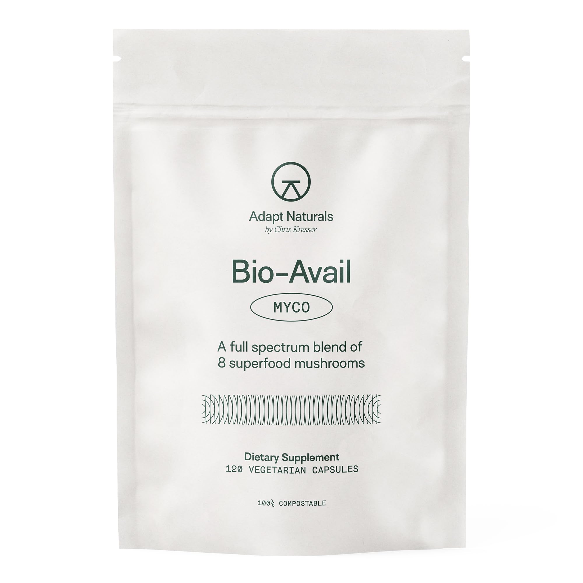 ADAPT NATURALS Bio-Avail Myco Mushroom Blend 120 Capsules front view