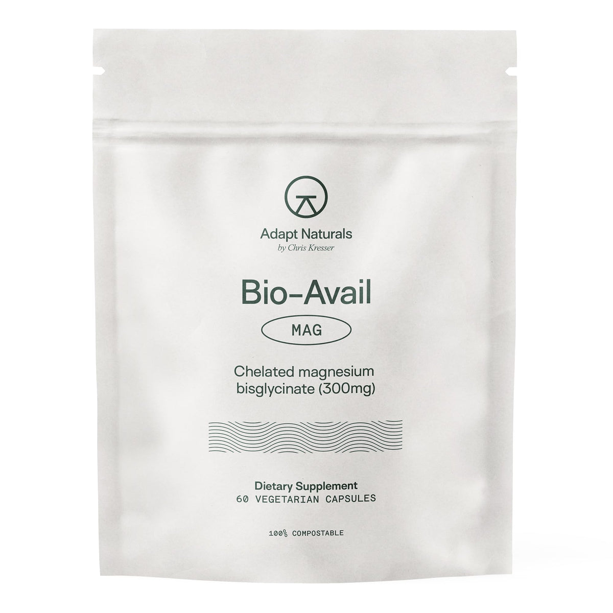 ADAPT NATURALS Magnesium Bisglycinate 120 Capsules front view