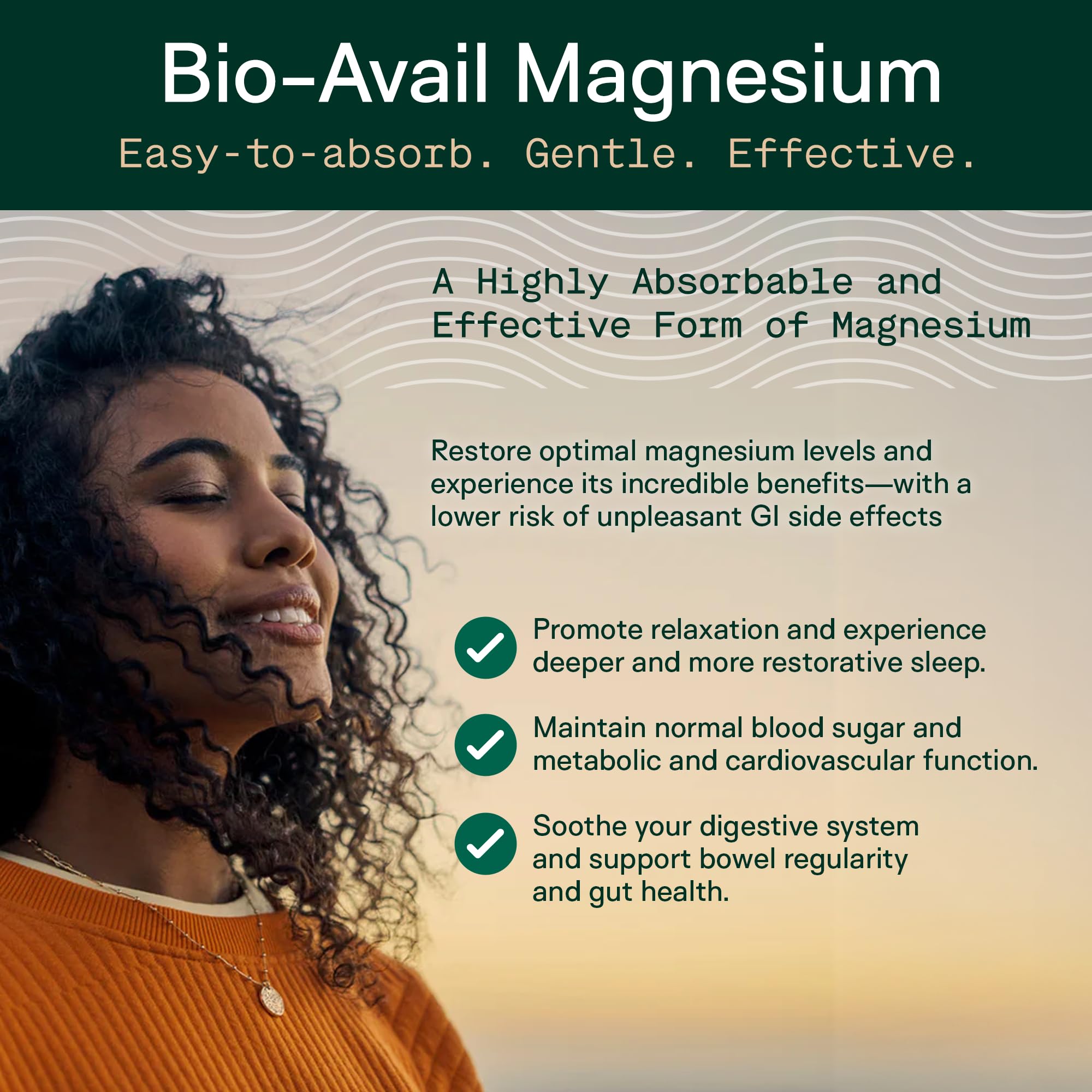 ADAPT NATURALS Magnesium Bisglycinate 120 Capsules side view