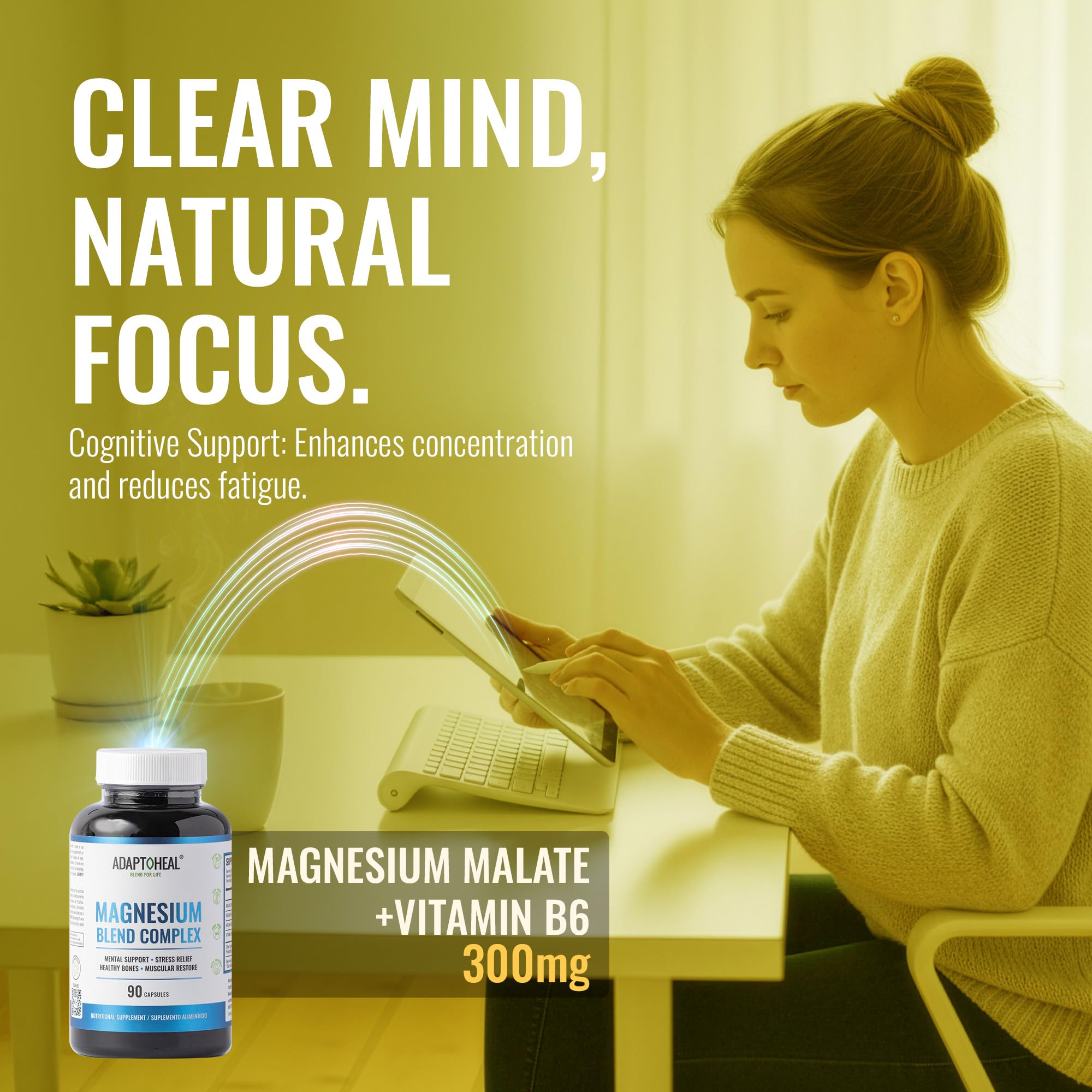 ADAPTOHEAL Magnesium Complex bottle with label