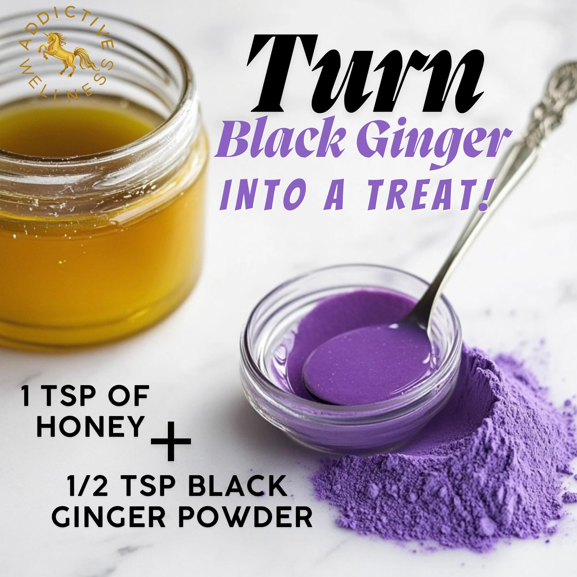 Addictive Wellness Thai Black Ginger Powder back view