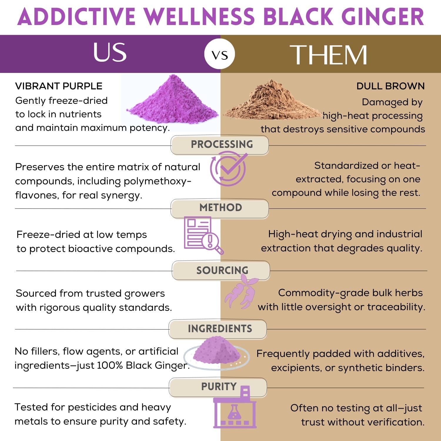 Addictive Wellness Thai Black Ginger Powder close-up of powder