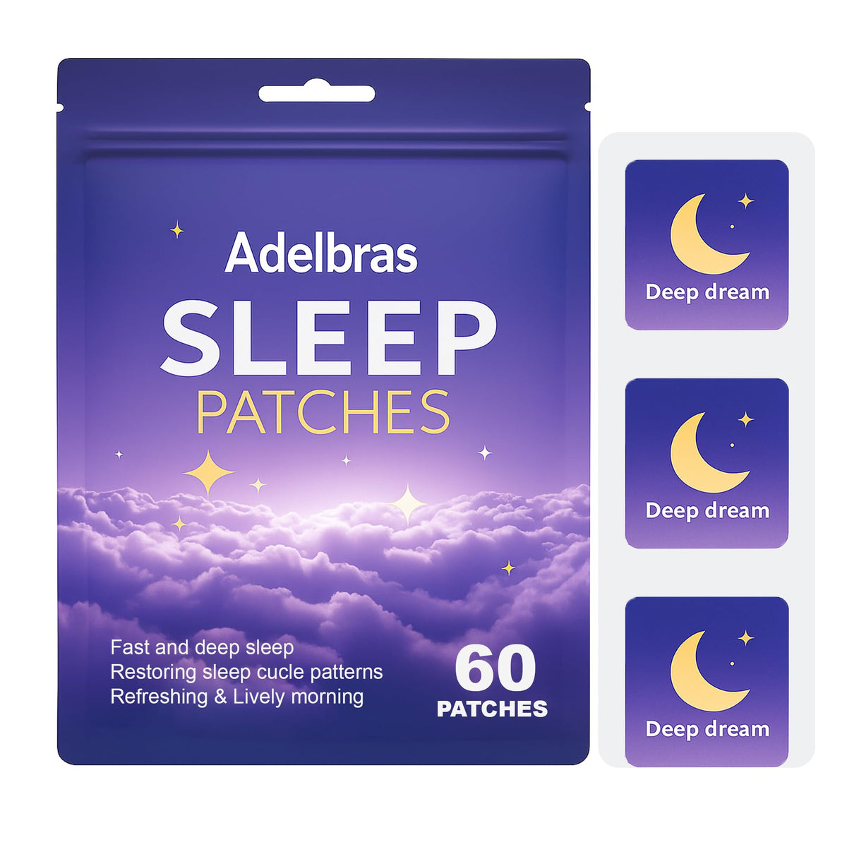 Adelbras Sleep Patches 60 count packaging front view