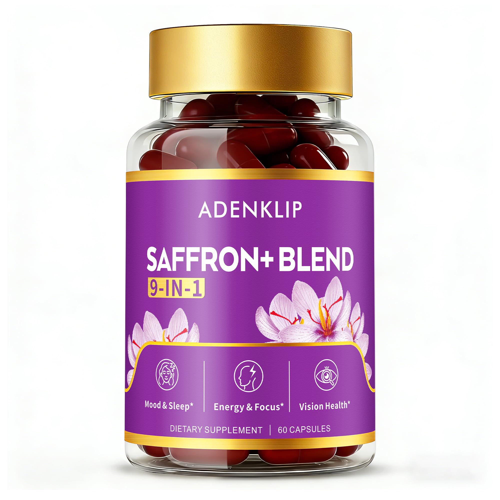 ADENKLIP 9-in-1 Saffron Blend Herbal Supplement front view