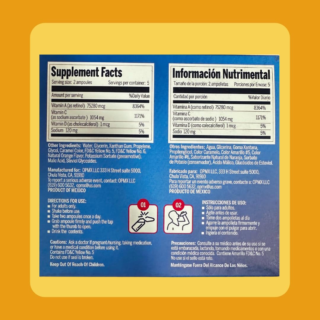 ADEROGRIP-A Multivitamin Liquid Supplement close-up of label
