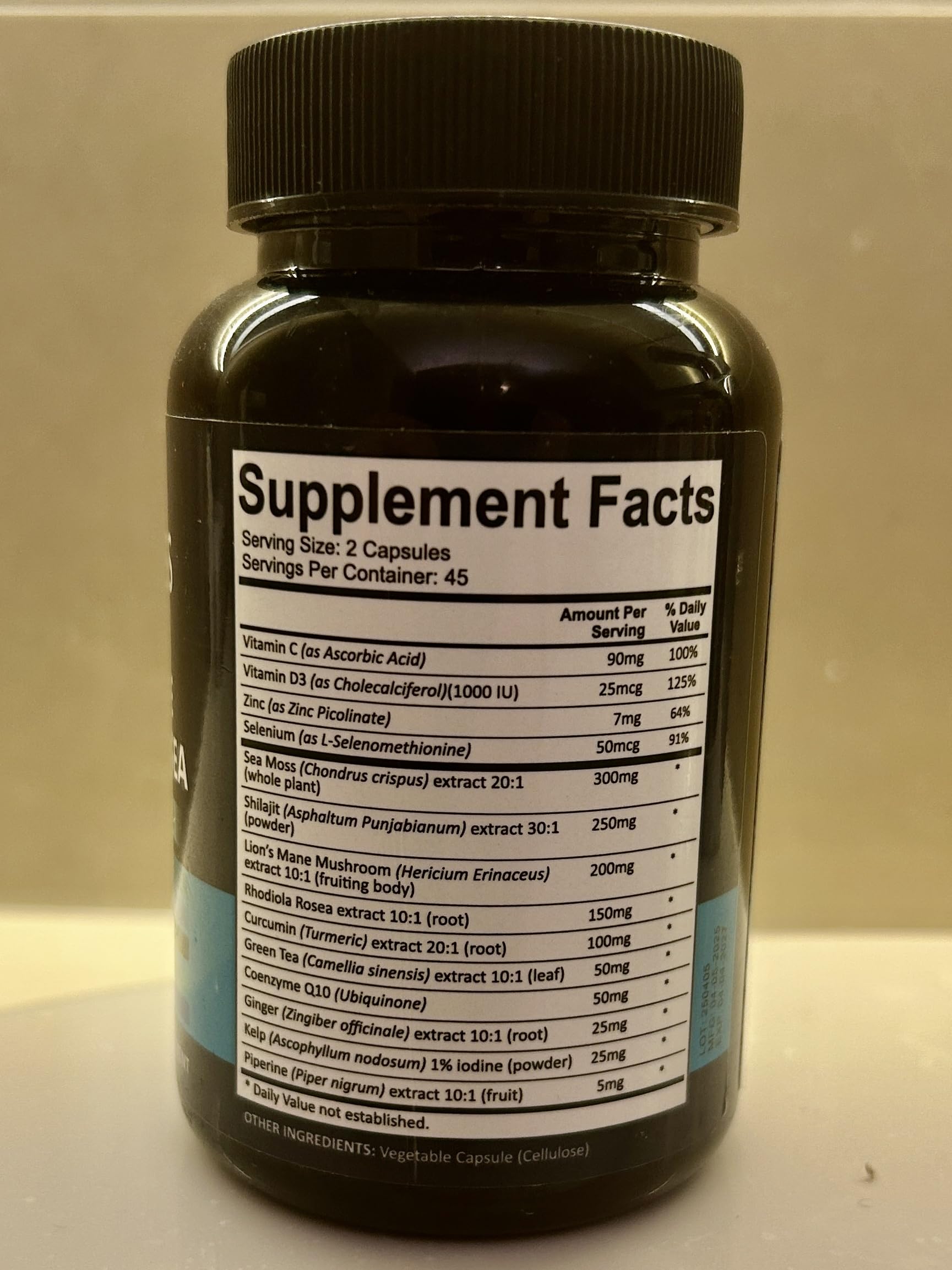 Adndale Sea Moss Capsules with natural ingredients