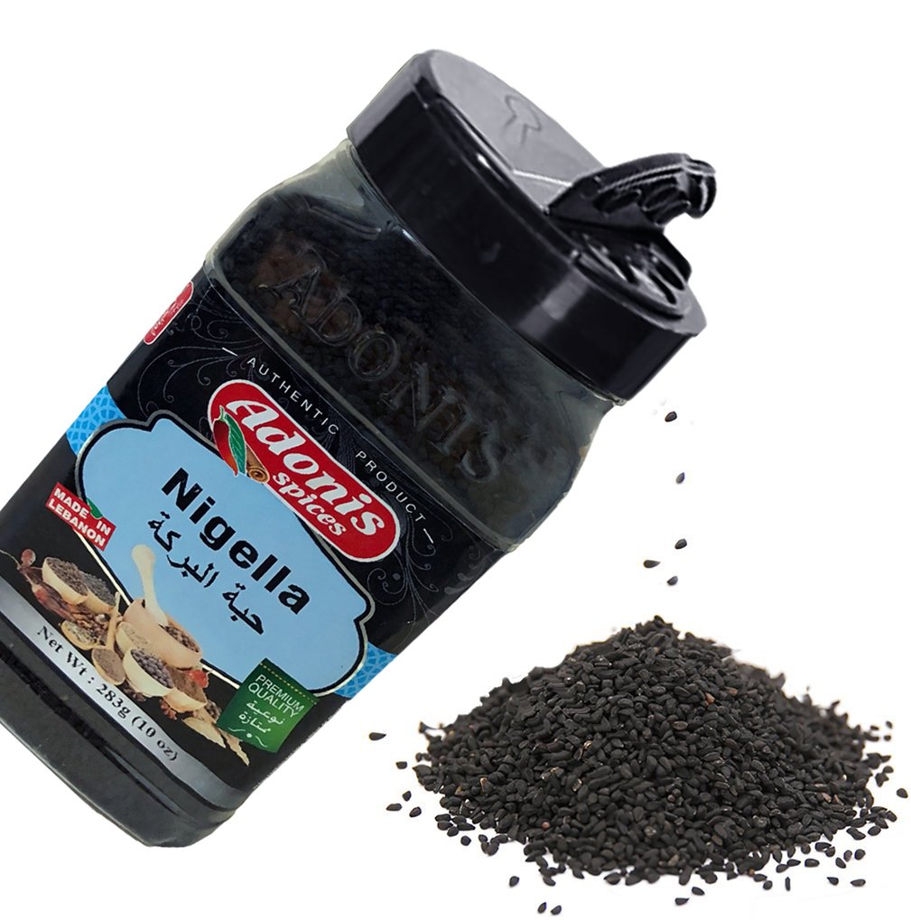 Adonis Nigella Seeds Black Cumin 283g shaker can front view