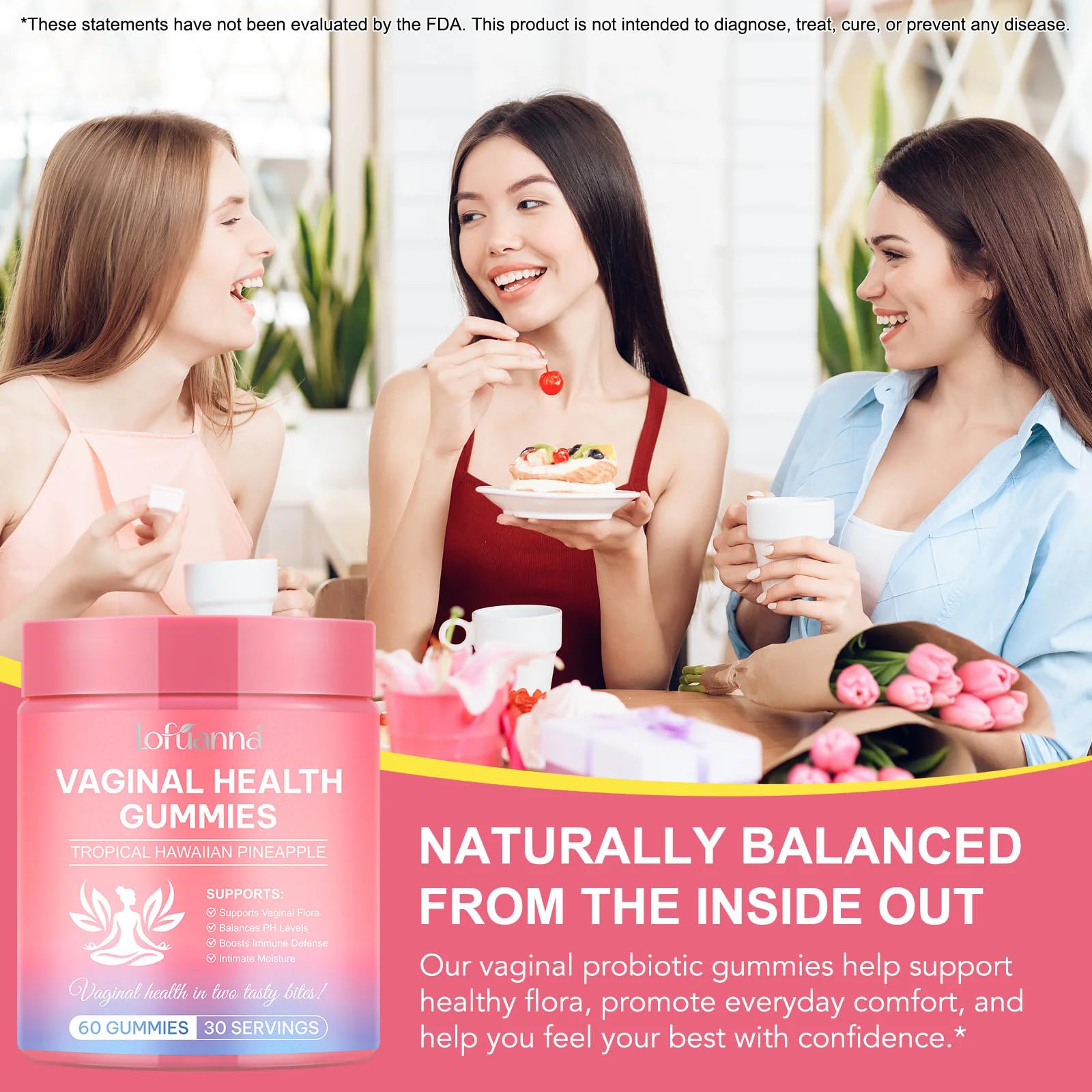 ADSBJUX Women's Probiotic Gummies nutritional information on the label