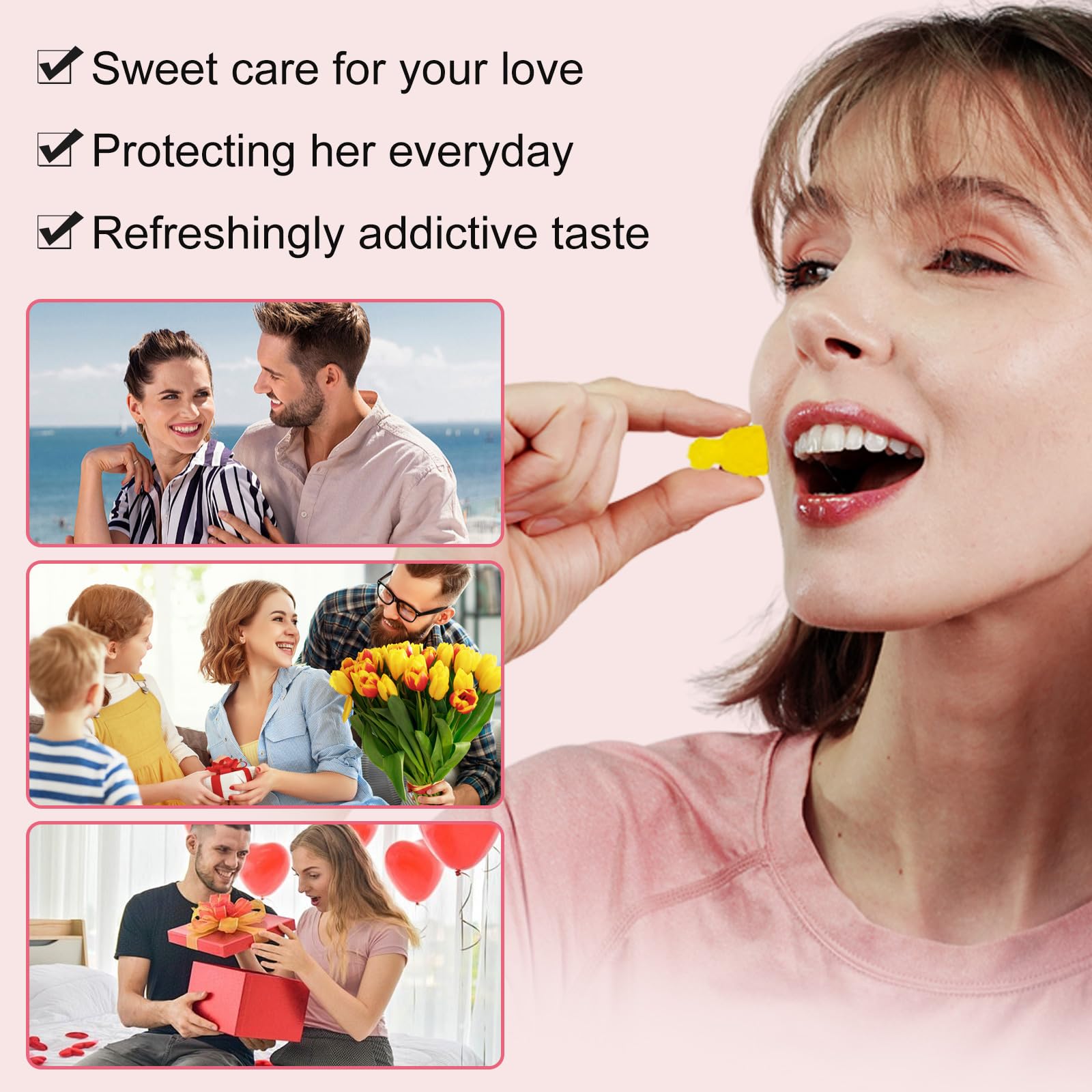 ADSBJUX Women's Probiotic Gummies pineapple flavour close-up