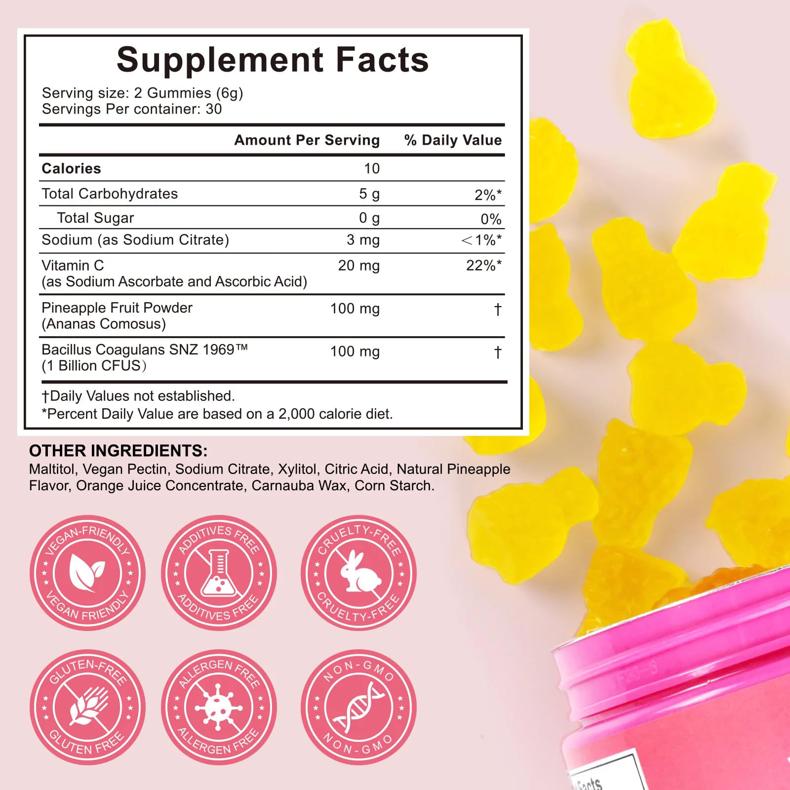 ADSBJUX Women's Probiotic Gummies showing gummy texture