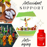 Advanced Bionetix AstaQuil Astaxanthin 12mg softgels on a wooden table