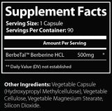 Advanced Bionetix Berberine 1500mg label details
