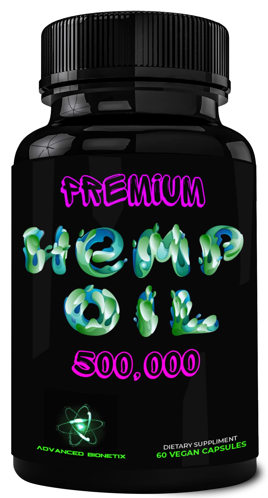 Advanced Bionetix Hemp Oil Capsules front view with packaging