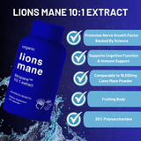 Advanced Bionetix Lion's Mane Mushroom Supplement bottle side view