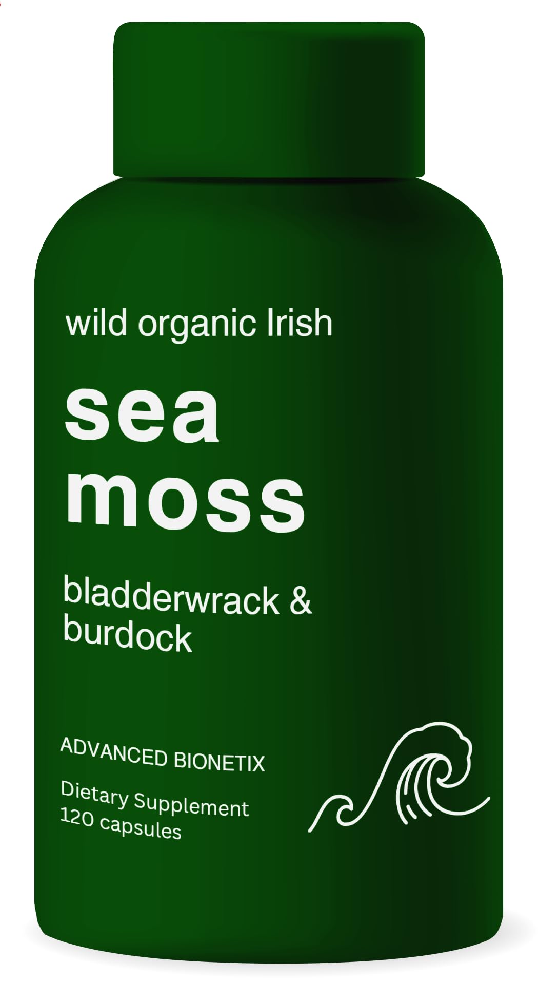 Advanced Bionetix Sea Moss Capsules front view with label
