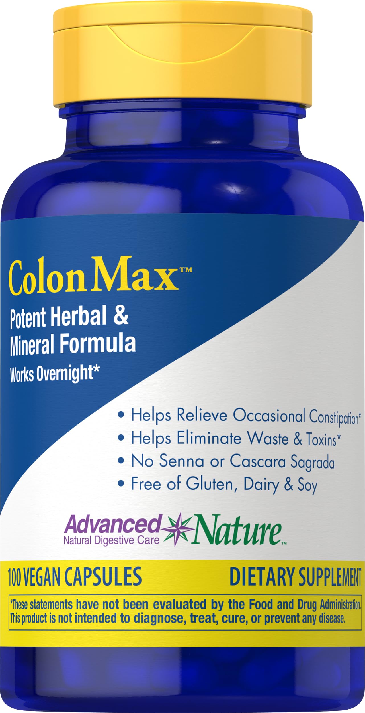 Advanced Nature ColonMax Vegan daily Support Capsules front view