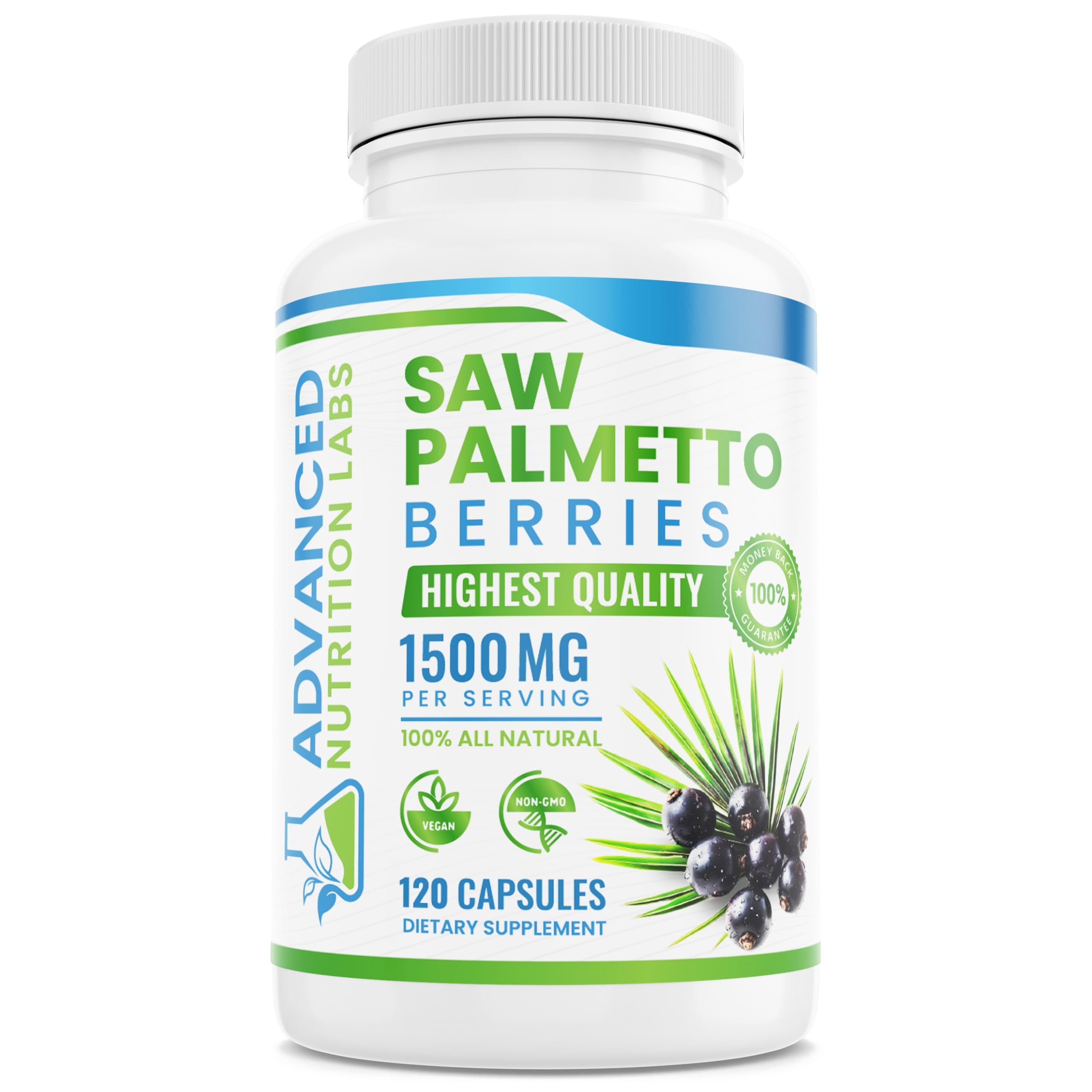 Advanced Nutrition Labs Saw Palmetto Supplement front view