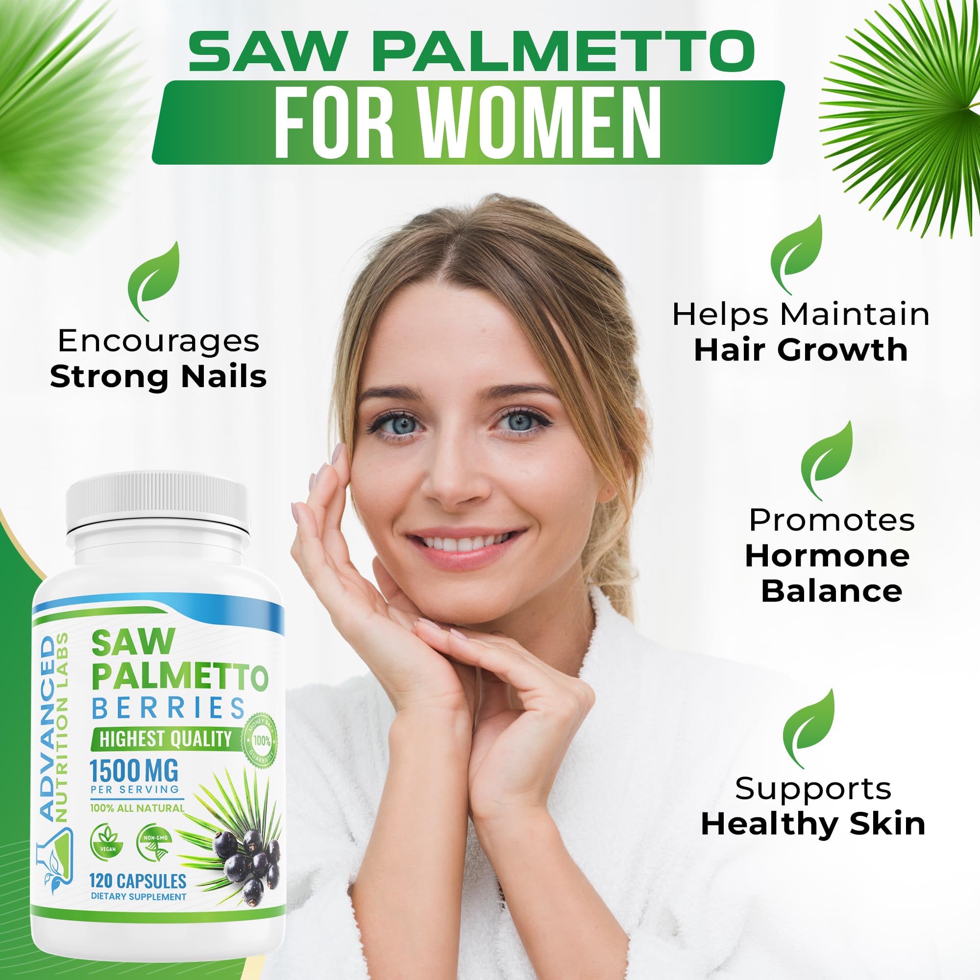 Advanced Nutrition Labs Saw Palmetto Supplement packaging