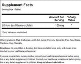 ADVANCED RESEARCH Lithium Orotate 120 mg supplement side view with ingredients list