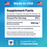AdvantageNutra NMNH 500mg Liposomal Supplement nutritional information