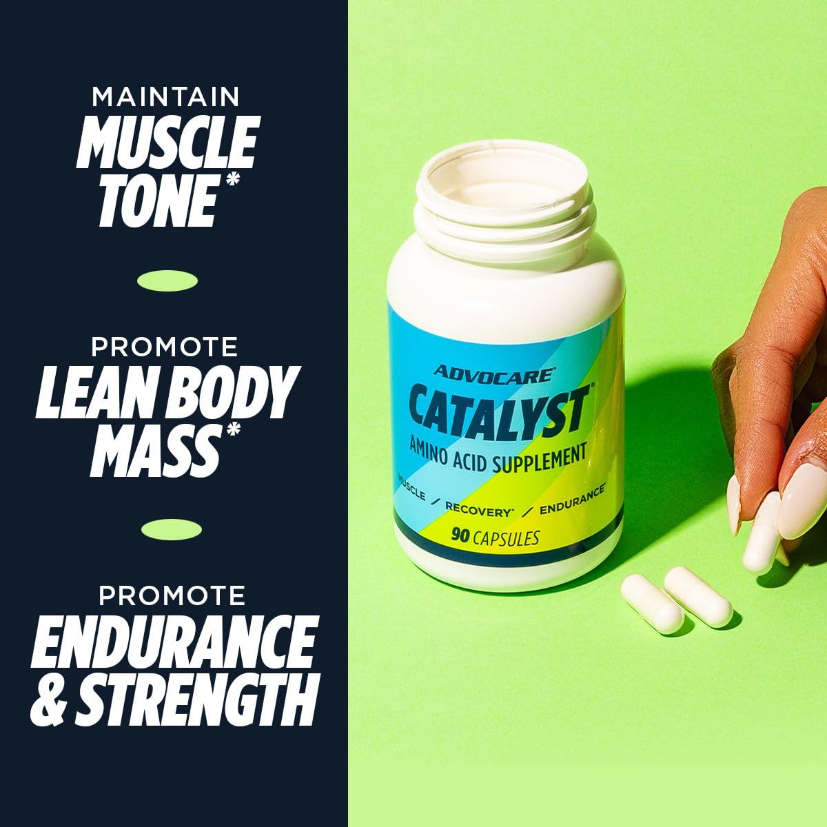 AdvoCare Catalyst Amino Acid Supplement 90 Capsules with measuring scoop