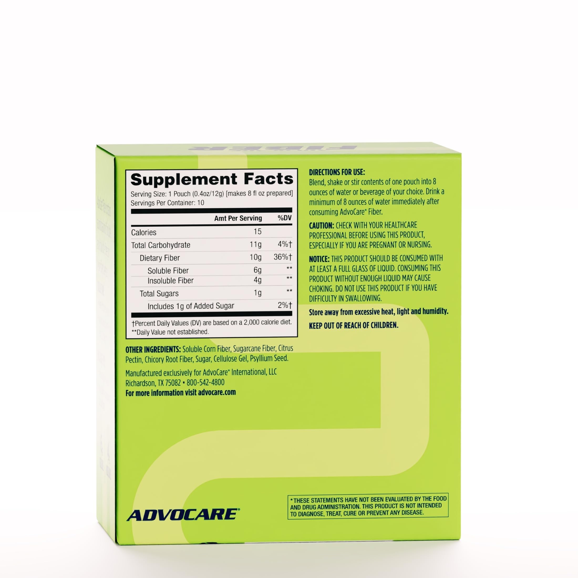 AdvoCare Fiber Powder mixed in a glass of water