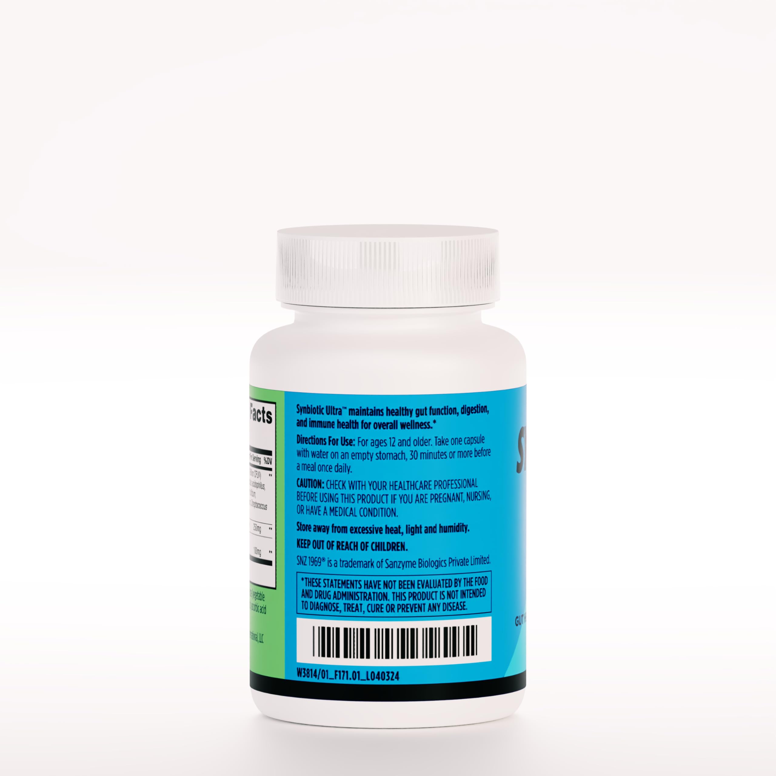 AdvoCare Synbiotic Ultra Composition back view with ingredient list